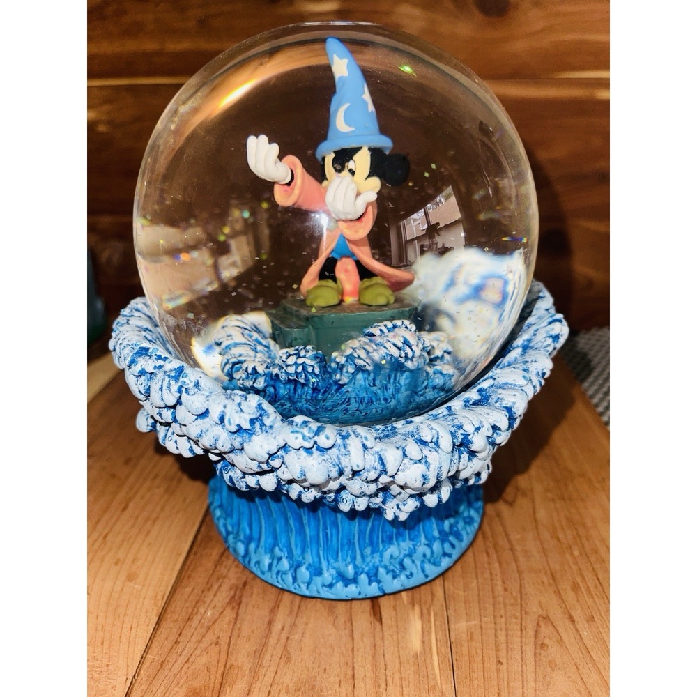 VTG Disney Fantasia Musical Snow Globe Sorcerer's Apprentice Mickey Mouse Waves